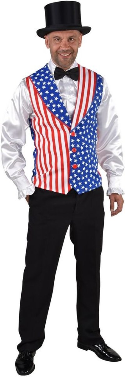 Landen Thema Kostuum | Gilet Stars And Stripes Man | Medium / Large | Carnaval kostuum | Verkleedkleding